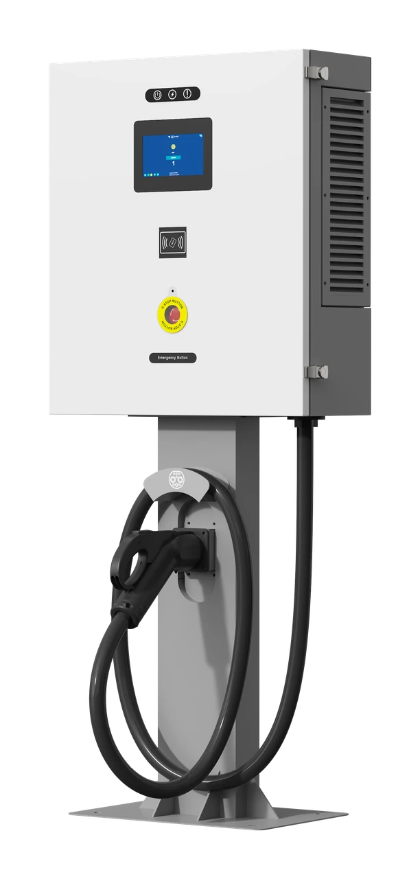 EVBBC V2G30 bidirectional DC charger cabinet in perspective view